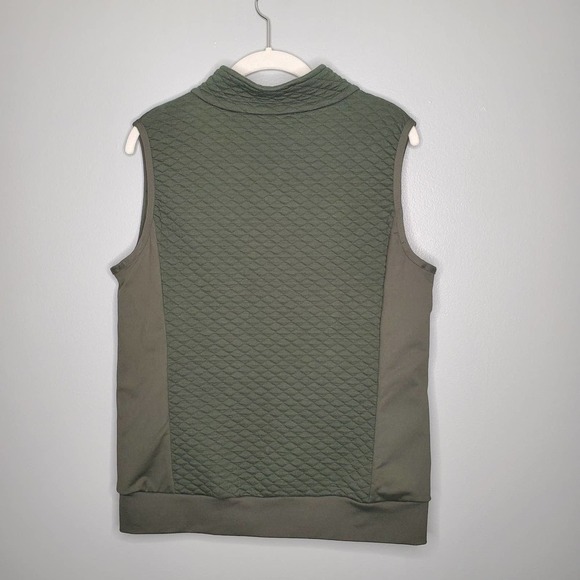 Senita Athletics hunter green quilted vest size M zip up - Picture 3 of 9
